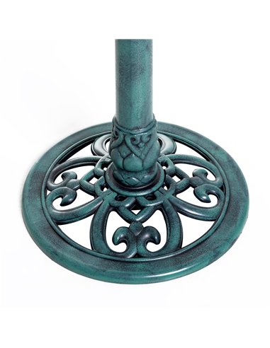 Outsunny Garden Bird Bath Outdoor Decrative Garden Feeder Stand with Scallop-like Pattern, Time-Worn Finish, 50cm, Green
