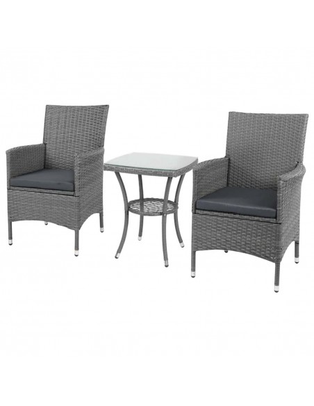 Outsunny 2 Seater Rattan Garden Furniture Set, Light Grey - pic 13087 | FastDaddyshop