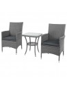 Outsunny 2 Seater Rattan Garden Furniture Set, Light Grey
