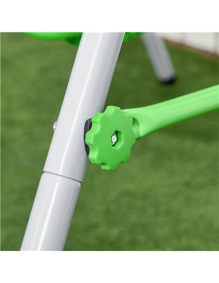 Outsunny Kids Swing, Steel Nursery Swing, with Seatbelt, High Support Back, Front Guard, for Ages 6-36 Months - Green - pic 130871 | FastDaddyshop