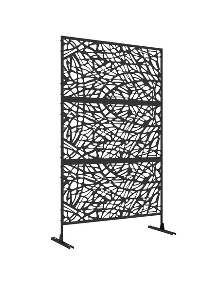 Outsunny Metal Decorative Privacy Screen Outdoor Divider, Black Twisted Lines - pic 130881 | FastDaddyshop