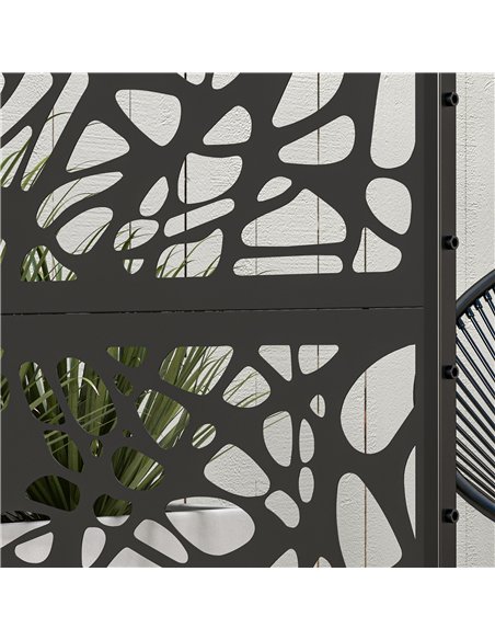 Outsunny Metal Decorative Privacy Screen Outdoor Divider, Black Twisted Lines - pic 130888 | FastDaddyshop