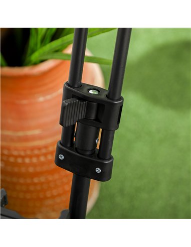 Outsunny 95L Folding Steel Frame Garden Trolley, with Handle - Multicolour