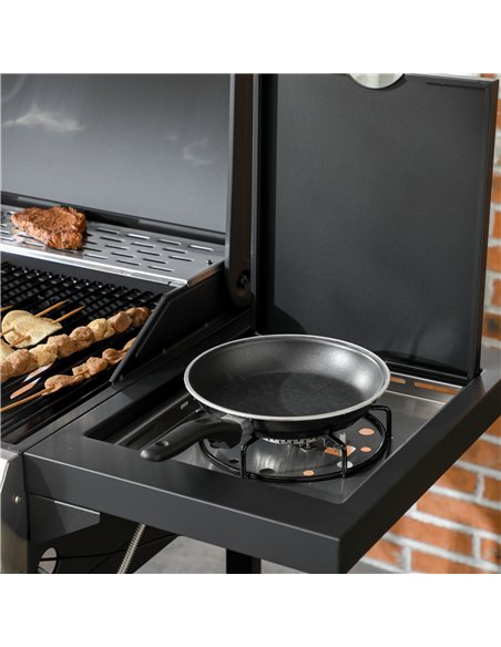 Outsunny Four-Burner Steel Gas Grill, with Thermometer - Black - pic 130942 | FastDaddyshop