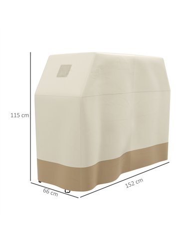 Outsunny 66W x 152Lcm PU Coated Protective Grill Cover - Beige