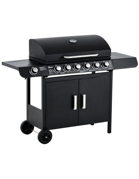 Outsunny Seven Burner Gas Grill, with Integrated Thermometer and Storage - pic 130980 | FastDaddyshop