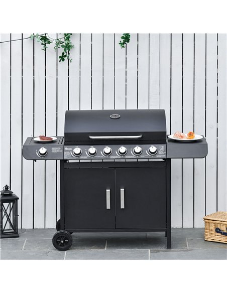 Outsunny Seven Burner Gas Grill, with Integrated Thermometer and Storage - pic 130981 | FastDaddyshop