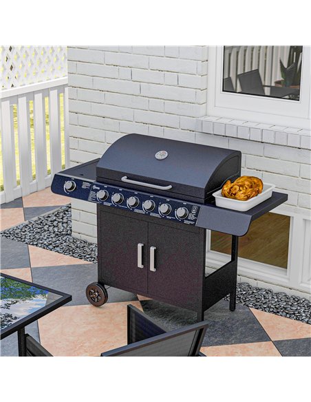 Outsunny Seven Burner Gas Grill, with Integrated Thermometer and Storage - pic 130988 | FastDaddyshop