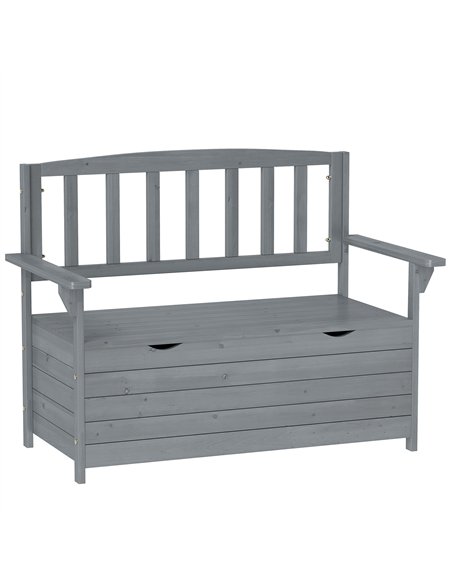 Outsunny Two-Seater Garden Storage Bench - Grey - pic 131052 | FastDaddyshop