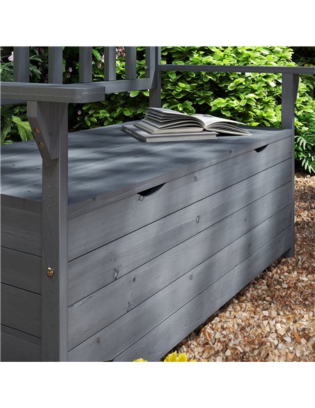 Outsunny Two-Seater Garden Storage Bench - Grey - pic 131060 | FastDaddyshop