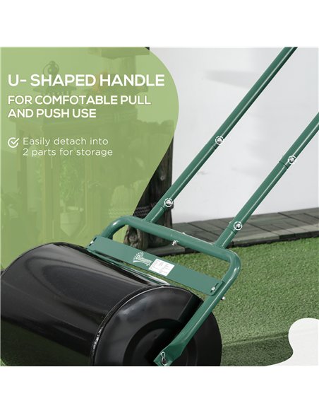 Outsunny 38L Fillable Cylinder Steel Lawn Roller - Dark Green - pic 131067 | FastDaddyshop