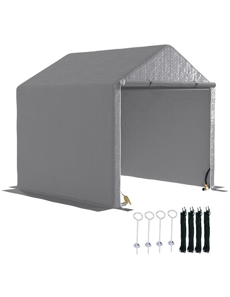 Outsunny 2 x 2m Garden Fabric Storage Tent - Grey - pic 131070 | FastDaddyshop