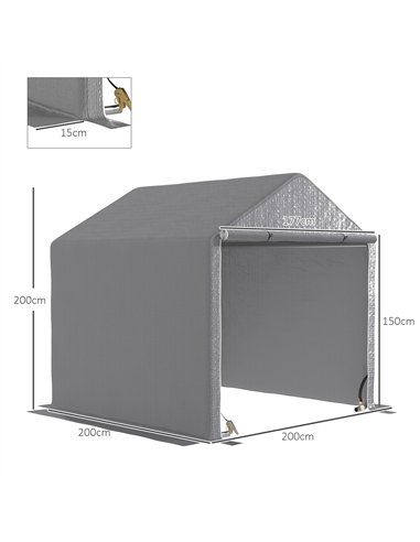 Outsunny 2 x 2m Garden Fabric Storage Tent - Grey