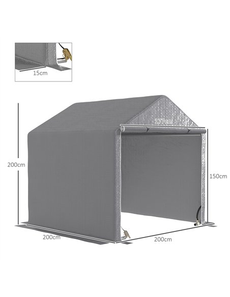 Outsunny 2 x 2m Garden Fabric Storage Tent - Grey - pic 131072 | FastDaddyshop