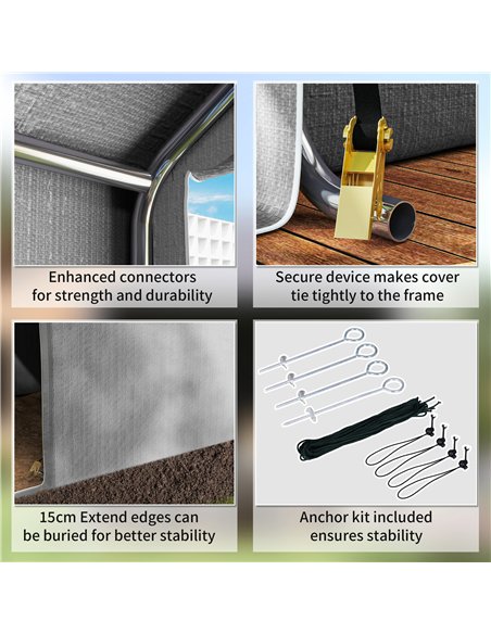 Outsunny 2 x 2m Garden Fabric Storage Tent - Grey - pic 131075 | FastDaddyshop
