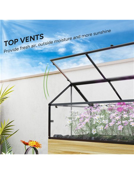 Outsunny 60 x 120cm Raised Garden Bed with Wooden Base - Natural - pic 131101 | FastDaddyshop