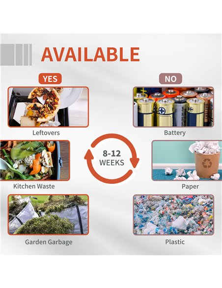 Outsunny 160L 360° Rotating Dual Chamber Composter - Orange - pic 131111 | FastDaddyshop