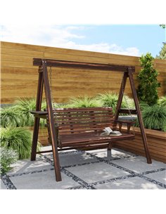 Outsunny Three-Seater Wooden Swing Bench 2