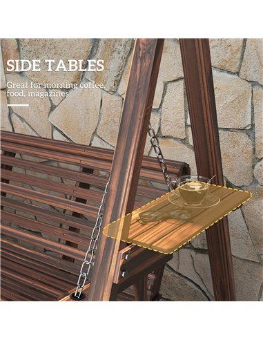 Outsunny Three-Seater Wooden Swing Bench