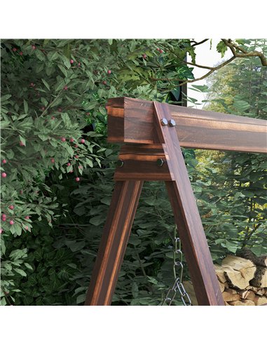 Outsunny Three-Seater Wooden Swing Bench