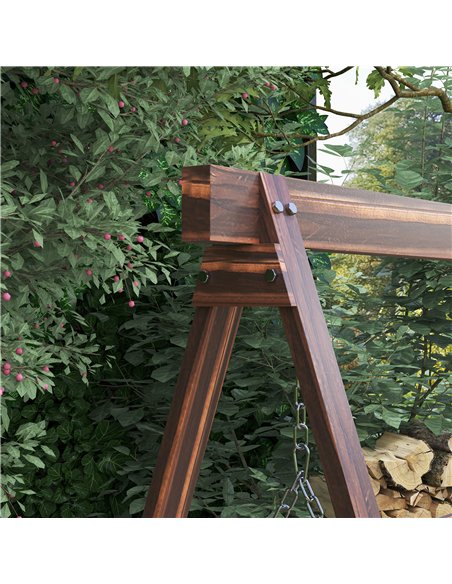 Outsunny Three-Seater Wooden Swing Bench - pic 131122 | FastDaddyshop
