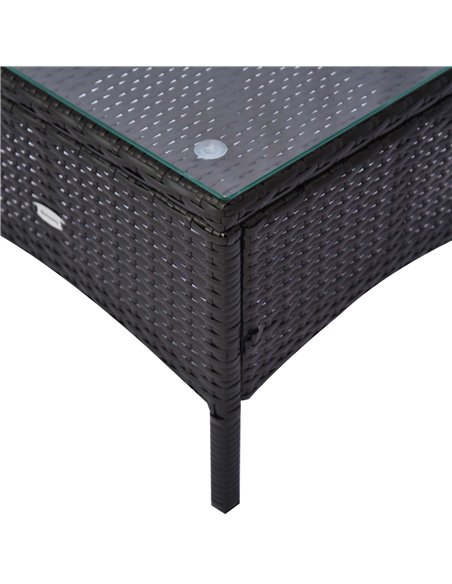 Outsunny Rattan Garden Furniture 2-Seater Sofa Chair Table Bistro Set Wicker Weave Outdoor Patio Conservatory Set Steel-Brown - pic 13113 | FastDaddyshop