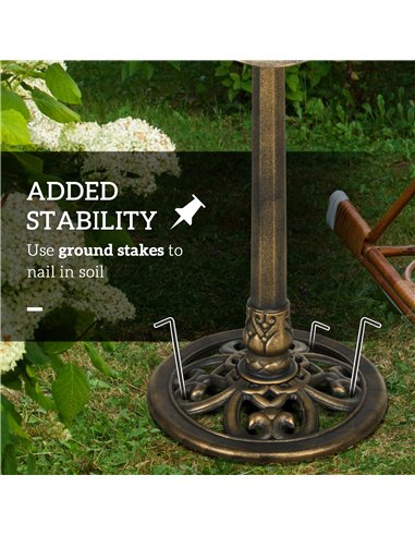 Outsunny 71cm Bird Bath for Garden, Standing Pedestal Birdbath with Lotus Leaf Basin, Vintage Decorative Bird Bath Bowl for Outd
