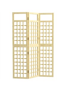 Outsunny 3-Panel Garden Privacy Screen, Freestanding Foldable Wooden Outdoor Divider/Trellis, Decorative Privacy Screen for Gard