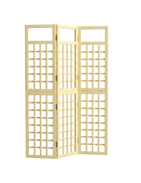 Outsunny 3-Panel Garden Privacy Screen, Freestanding Foldable Wooden Outdoor Divider/Trellis, Decorative Privacy Screen for Gard - pic 131142 | FastDaddyshop