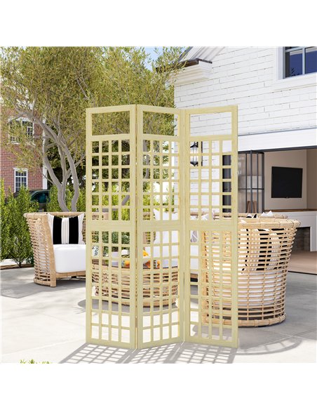 Outsunny 3-Panel Garden Privacy Screen, Freestanding Foldable Wooden Outdoor Divider/Trellis, Decorative Privacy Screen for Gard - pic 131143 | FastDaddyshop