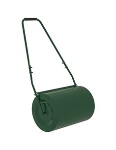 Outsunny 63 L Heavy Duty Water Or Sand Filled Φ30cm Garden Steel Lawn Roller Drum - Dark Green