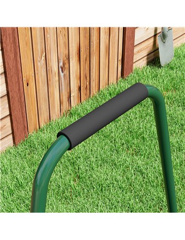 Outsunny 63 L Heavy Duty Water Or Sand Filled Φ30cm Garden Steel Lawn Roller Drum - Dark Green