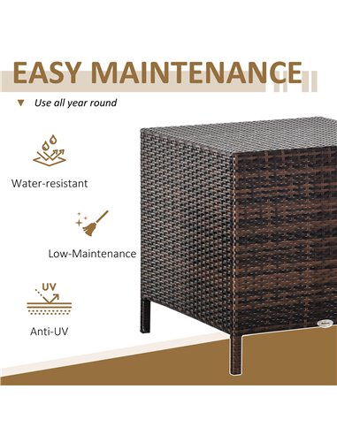 Outsunny Rattan Tea Table Set Garden Furniture 3 PCs Nest of Tables Patio Outdoor End Side Table Wicker Conservatory