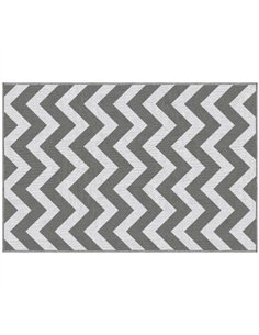 Outsunny Reversible Outdoor Rug, 1.2 x 1.8m Patio Carpet, Waterproof Plastic Rug for Garden, Deck, Picnic, Beach, Camping, Grey 