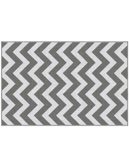 Outsunny Reversible Outdoor Rug, 1.2 x 1.8m Patio Carpet, Waterproof Plastic Rug for Garden, Deck, Picnic, Beach, Camping, Grey  - pic 131160 | FastDaddyshop