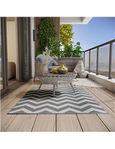 Outsunny Reversible Outdoor Rug, 1.2 x 1.8m Patio Carpet, Waterproof Plastic Rug for Garden, Deck, Picnic, Beach, Camping, Grey  2