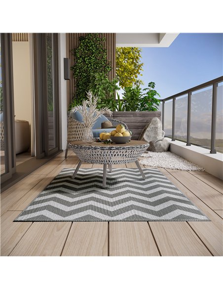 Outsunny Reversible Outdoor Rug, 1.2 x 1.8m Patio Carpet, Waterproof Plastic Rug for Garden, Deck, Picnic, Beach, Camping, Grey  - pic 131161 | FastDaddyshop
