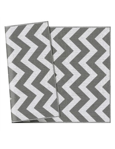 Outsunny Reversible Outdoor Rug, 1.2 x 1.8m Patio Carpet, Waterproof Plastic Rug for Garden, Deck, Picnic, Beach, Camping, Grey 