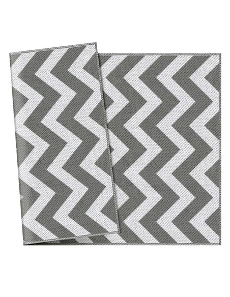 Outsunny Reversible Outdoor Rug, 1.2 x 1.8m Patio Carpet, Waterproof Plastic Rug for Garden, Deck, Picnic, Beach, Camping, Grey  - pic 131167 | FastDaddyshop