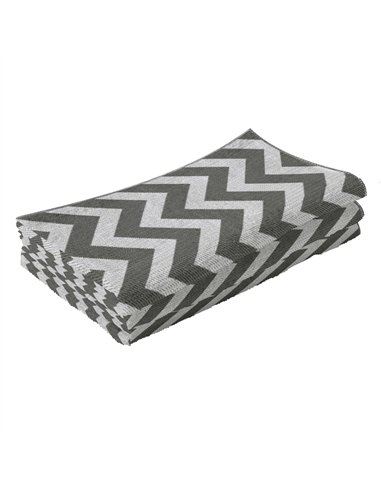 Outsunny Reversible Outdoor Rug, 1.2 x 1.8m Patio Carpet, Waterproof Plastic Rug for Garden, Deck, Picnic, Beach, Camping, Grey 