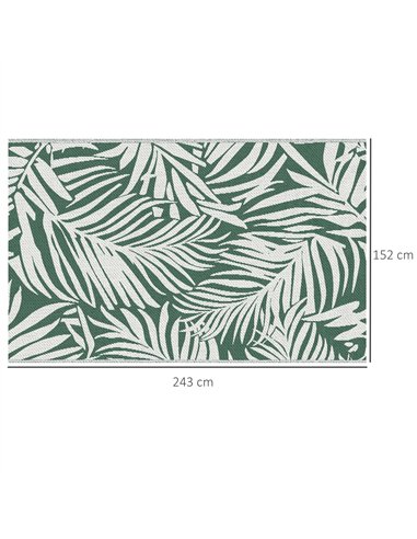 Outsunny Reversible Outdoor RV Rug, 1.5 x 2.4m Patio Floor Mat, Waterproof Plastic Straw Rug for Garden, Deck, Picnic, Beach, Ca