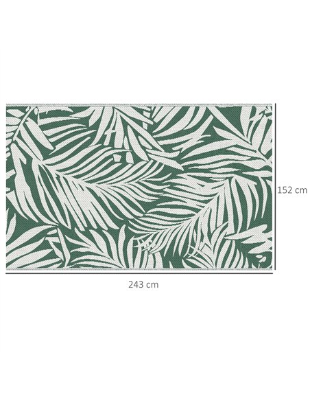 Outsunny Reversible Outdoor RV Rug, 1.5 x 2.4m Patio Floor Mat, Waterproof Plastic Straw Rug for Garden, Deck, Picnic, Beach, Ca - pic 131171 | FastDaddyshop
