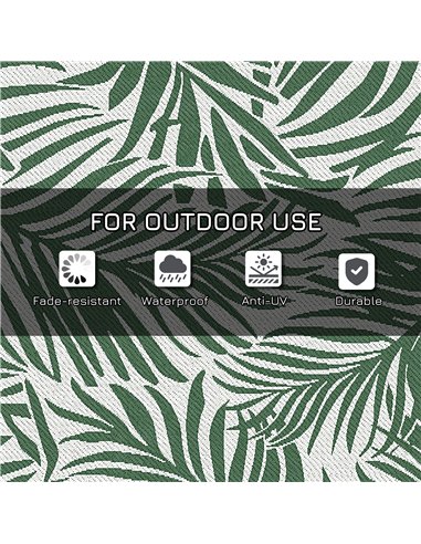 Outsunny Reversible Outdoor RV Rug, 1.5 x 2.4m Patio Floor Mat, Waterproof Plastic Straw Rug for Garden, Deck, Picnic, Beach, Ca