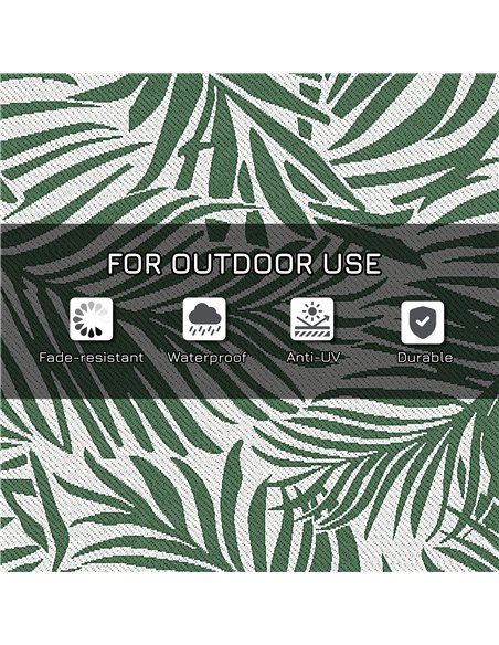 Outsunny Reversible Outdoor RV Rug, 1.5 x 2.4m Patio Floor Mat, Waterproof Plastic Straw Rug for Garden, Deck, Picnic, Beach, Ca - pic 131174 | FastDaddyshop