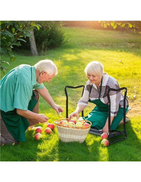 Outsunny 2 In 1 Garden Kneeler Seat Kneeling Pad Support Bench Foldable Knee Protector, Grey - pic 131188 | FastDaddyshop