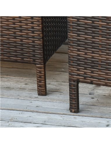 Outsunny Rattan Tea Table Set Garden Furniture 3 PCs Nest of Tables Patio Outdoor End Side Table Wicker Conservatory