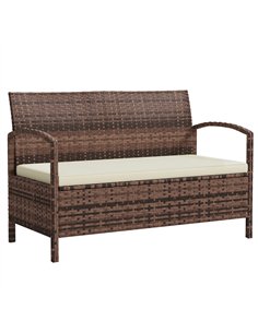 Outsunny 125L Storage Garden Bench, with Cushion - Brown