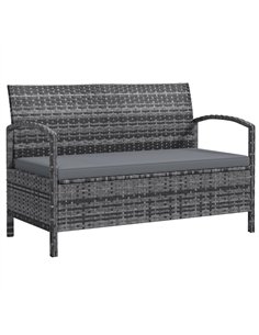 Outsunny 125L Storage Garden Bench, with Cushion - Grey