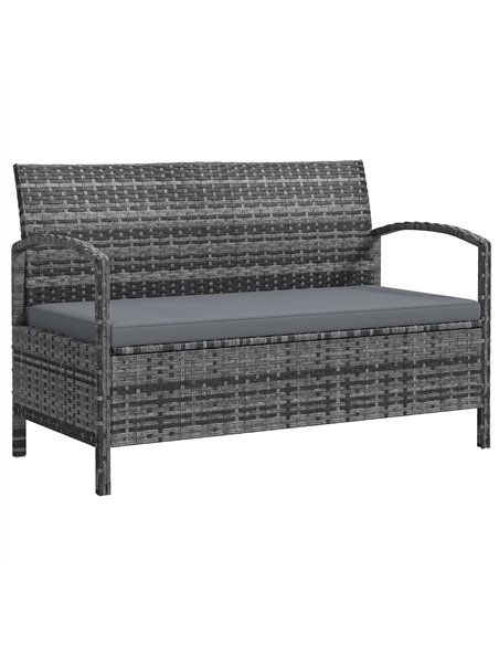 Outsunny 125L Storage Garden Bench, with Cushion - Grey - pic 131223 | FastDaddyshop