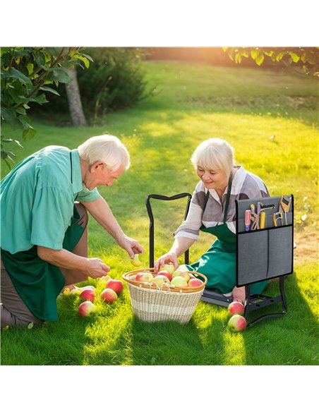 Outsunny Steel Frame Padded Garden Kneeler, with Tool Bag - Grey - pic 131233 | FastDaddyshop